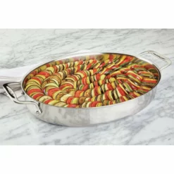 All-Clad Stainless Steel Oval Baker With Pot Holders -Baking pan Shop 15 inch baker 2017gwpset 1