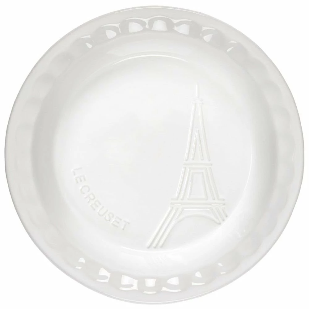 Le Creuset 9" Pie Dish Eiffel Tower Collection | White 3 Le Creuset 9" Pie Dish Eiffel Tower Collection | White