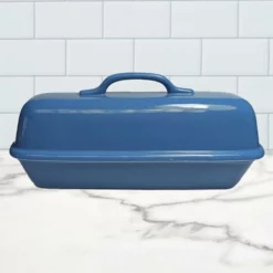 Sassafras Superstone Covered Bread Baker | Blue Glaze