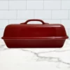 Sassafras Superstone Covered Bread Baker | Red Glaze