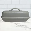 Sassafras Superstone Covered Bread Baker | Grey Glaze -Baking pan Shop 2575sgrm grey glazed superstonecovered bread baker