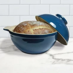 Sassafras Superstone Bread Dome | Blue Glaze -Baking pan Shop 2577bgrm superstone bread dome blue glaze