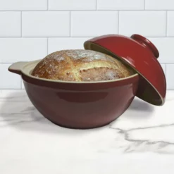 Sassafras Superstone Bread Dome | Red Glaze -Baking pan Shop 2577rgrm superstone bread dome red glaze