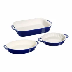 Staub 3-Piece Mixed Baking Dish Set | Dark Blue