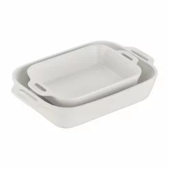 Staub 2-Piece Rectangular Baking Dish Set | Multiple Colors -Baking pan Shop 40508 073 staub 2 pc baking dish set matte white 1
