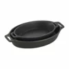 Staub 2-Piece Oval Baking Dish Set | Matte Black -Baking pan Shop 40508 080 staub 2pc oval baking dish set matte black