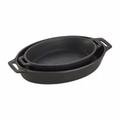 Staub 2-Piece Oval Baking Dish Set | Matte Black