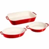 Staub 3-Piece Mixed Baking Dish Set | Cherry Red