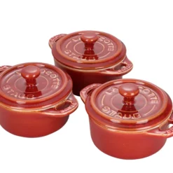 Staub 3-Piece Mini Round Cocotte Set | Multiple Colors Available