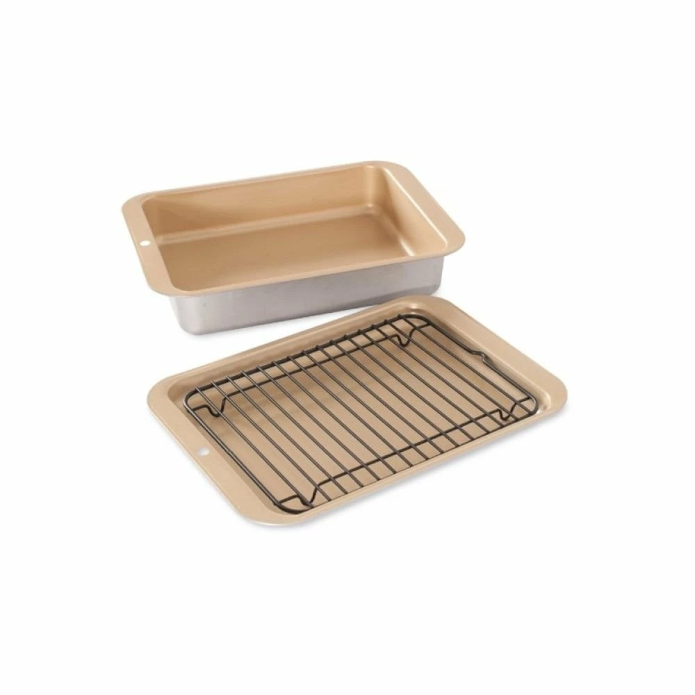 Nordic Ware Compact Nonstick 3-Piece Broil & Bake Set 3 Nordic Ware Compact Nonstick 3-Piece Broil & Bake Set
