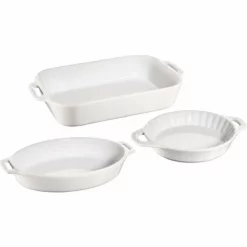 Staub 3-Piece Mixed Baking Dish Set | White