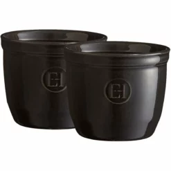 Emile Henry 3.25" X 2.75" Ramekins (Set Of 2) | Charcoal