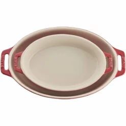 Staub 2-Piece Oval Baking Dish Set | Cherry -Baking pan Shop 71tdne9ikpl. ac sl1500