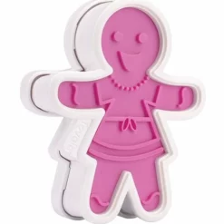 Tovolo Set Of 3 Reversible Gingerbread Girl Cookie Cutters / Stamps