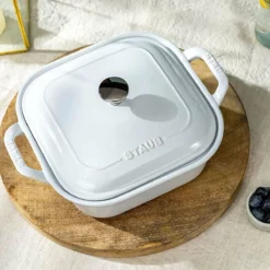 Staub 9" X 9" Square Covered Baking Dish | White -Baking pan Shop 811if iv al. ac sl1500
