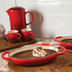 Le Creuset 0.625 Qt. Oval Signature Enameled Cast Iron Baker | Cerise/Cherry Red -Baking pan Shop baker2