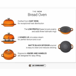 Le Creuset 9.5" Signature Bread Oven | Flame -Baking pan Shop bread oven lifestyle