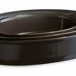 Emile Henry 2.4 Qt. Medium Oval Baking Dish - Ultime Collection | Charcoal -Baking pan Shop charcoal oval ultime baking dishes all 3 sizes nested