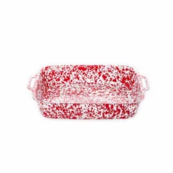 Crow Canyon Home Crow Canyon Enameled 4.5-Quart Lasagna Pan Red Marble