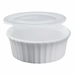 CorningWare 16oz Dish With Plastic Cover | French White