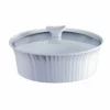 CorningWare 2.5-Quart Round Casserole With Glass Cover | French White