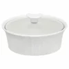 CorningWare 1.5-Quart Round Casserole With Glass Cover | French White -Baking pan Shop cw fw3 1.5qt rnd baking dish gls cvr 1105932 a