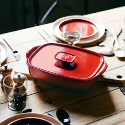 Emile Henry 12" X 8.75" Burgundy Lid | Fits Ultime Collection Baker (9652) -Baking pan Shop eh 005x amb couvercle ultime ovendishlid table a 1024x1024 2x