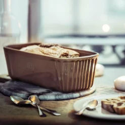 Emile Henry 12.25" X 5" Loaf Dish | Clay -Baking pan Shop eh 6180 amb douceurs moulecake loafbakingdish marbre a 1024x1024 2x