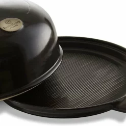 Emile Henry Bread Cloche | Charcoal -Baking pan Shop emile henry ceramic bread cloche charcoal inside view 1