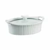 CorningWare 1.5-Quart Oval Casserole With Glass Cover | French White -Baking pan Shop h99987y