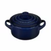 Le Creuset 8oz Round Mini Cocotte | Indigo Blue -Baking pan Shop indigo blue 8oz mini round cocotte 1 1