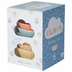 Now Designs Baking Cups (Set Of 6) | Cloud -Baking pan Shop l106001 baking cup set cloud pkg1