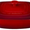 Le Creuset 2.75 Qt. Square Covered Casserole | Cerise/Cherry Red -Baking pan Shop lc 2.75qt covered square casserole dish cerise