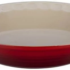 Le Creuset 9" Fluted Heritage Pie Dish | Cerise/Cherry Red