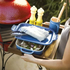 Le Creuset 2.75 Qt. Rectangular Heritage Baking Dish With Platter Lid | Marseille Blue -Baking pan Shop marbake