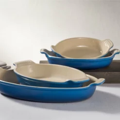 Le Creuset 24oz Oval Heritage Au Gratin Dish | Marseille Blue -Baking pan Shop mars 1 3