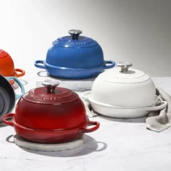 Le Creuset 9.5" Signature Bread Oven | White -Baking pan Shop marseille white cerise lifestyle