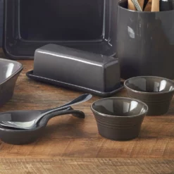 Mason Cash | Classic Kitchen Ramekins (Set Of 4) - Dark Grey -Baking pan Shop masoncash classickitchen ramekins 1