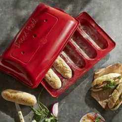 Emile Henry Mini Baguettes Baker | Burgundy -Baking pan Shop mini baguette lifestyle 1