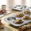 USA Pan Mini Round Cake Pan - 6 Well -Baking pan Shop mini round cake pan in action 1240hm