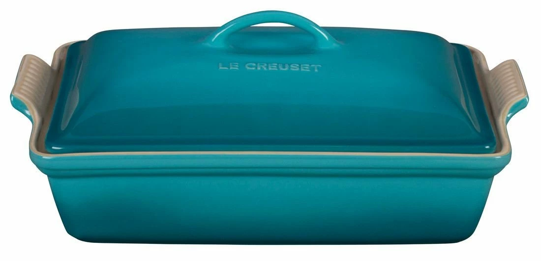Le Creuset 4 Qt. Rectangular Heritage Covered Casserole | Caribbean Blue