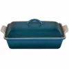 Le Creuset 4 Qt. Rectangular Heritage Covered Casserole | Deep Teal -Baking pan Shop pg07053a 337d