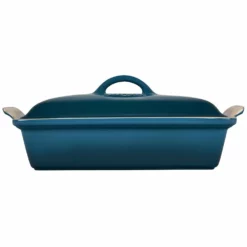 Le Creuset 4 Qt. Rectangular Heritage Covered Casserole | Deep Teal -Baking pan Shop pg07053a 337d 2