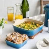Le Creuset Square Heritage Dishes (Set Of 2) | Caribbean Blue -Baking pan Shop pg0800s2 17 heritage dishes set caribbean blue 1