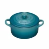 Le Creuset 8oz Round Mini Cocotte | Caribbean Blue -Baking pan Shop pg1160 0817 le creuset 8oz mini round cocotte caribbean 1 1
