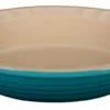Le Creuset 9" Fluted Heritage Pie Dish | Caribbean Blue -Baking pan Shop pg1855 2317 caribbean 9 inch pie dish