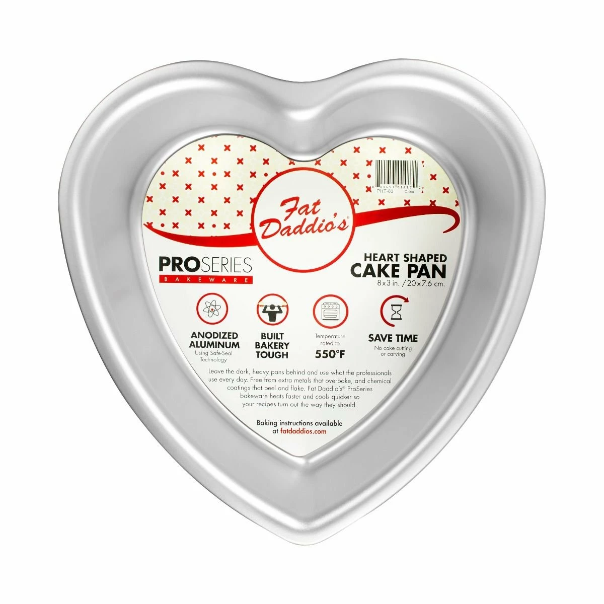 Fat Daddio's Aluminum Heart Cake Pan (8" X 3") 3 Fat Daddio's Aluminum Heart Cake Pan (8" X 3")