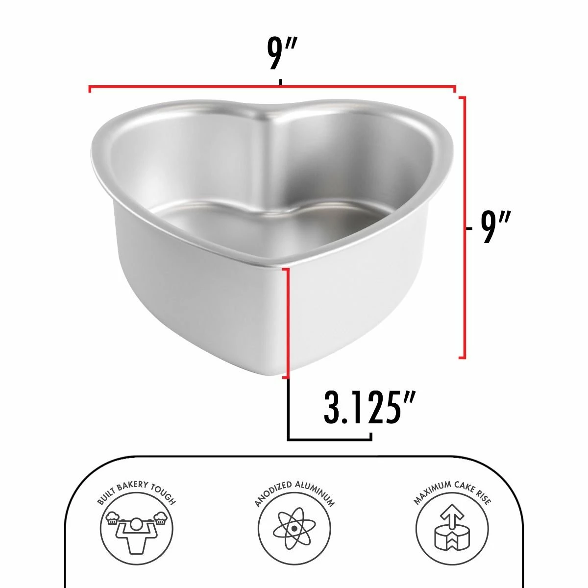 Fat Daddio's Aluminum Heart Cake Pan (8" X 3") 5 Fat Daddio's Aluminum Heart Cake Pan (8" X 3") - Image 3
