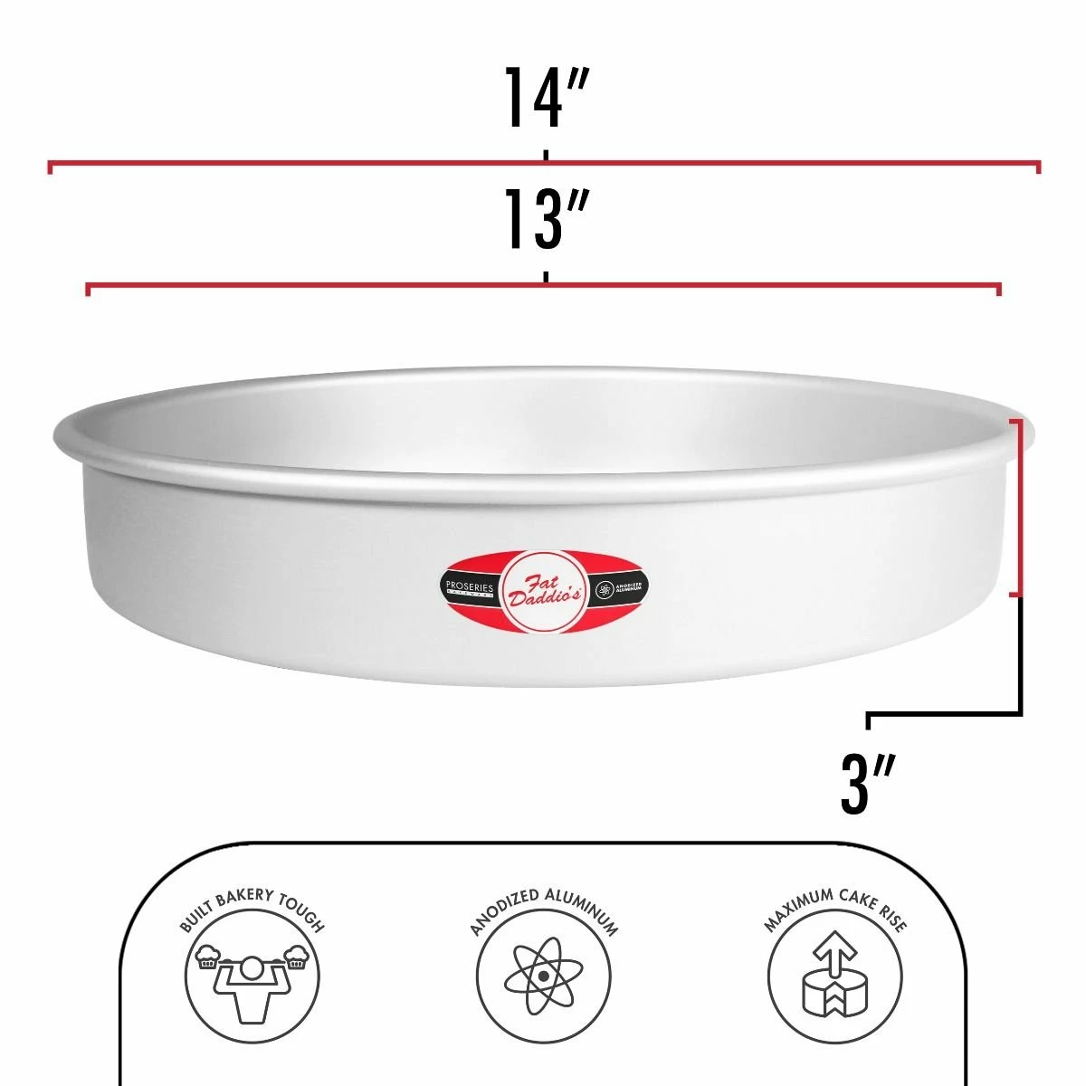 Fat Daddio's ProSeries Aluminum Round Cake Pan - 13" X 3" 4 Fat Daddio's ProSeries Aluminum Round Cake Pan - 13" X 3" - Image 2