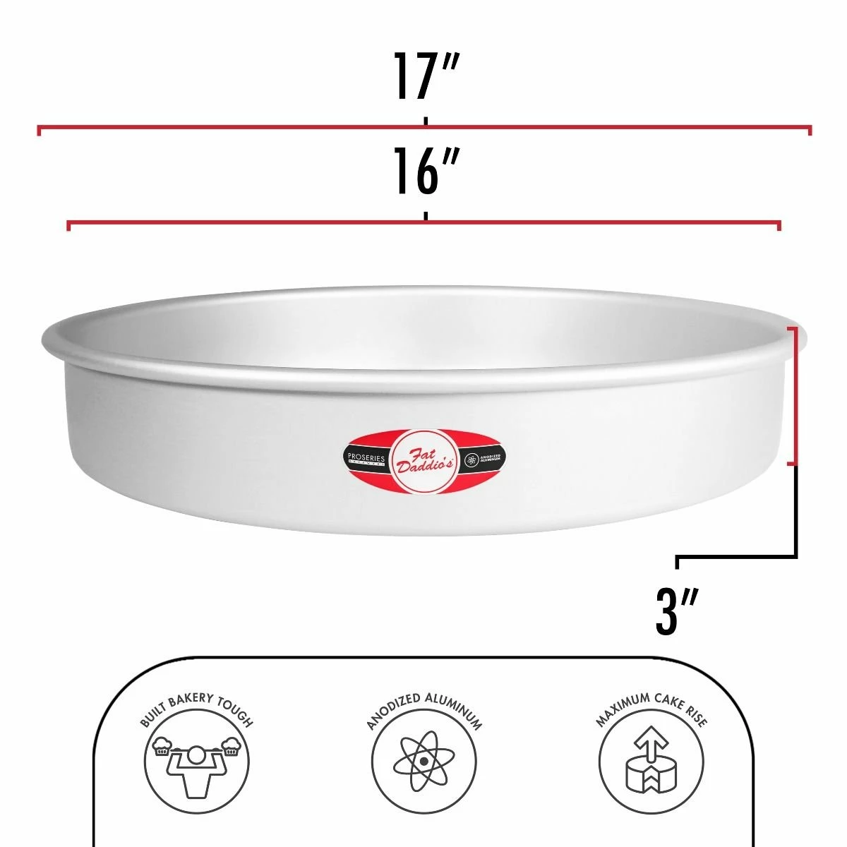 Fat Daddio's ProSeries Aluminum Round Cake Pan - 16" X 3" 4 Fat Daddio's ProSeries Aluminum Round Cake Pan - 16" X 3" - Image 2